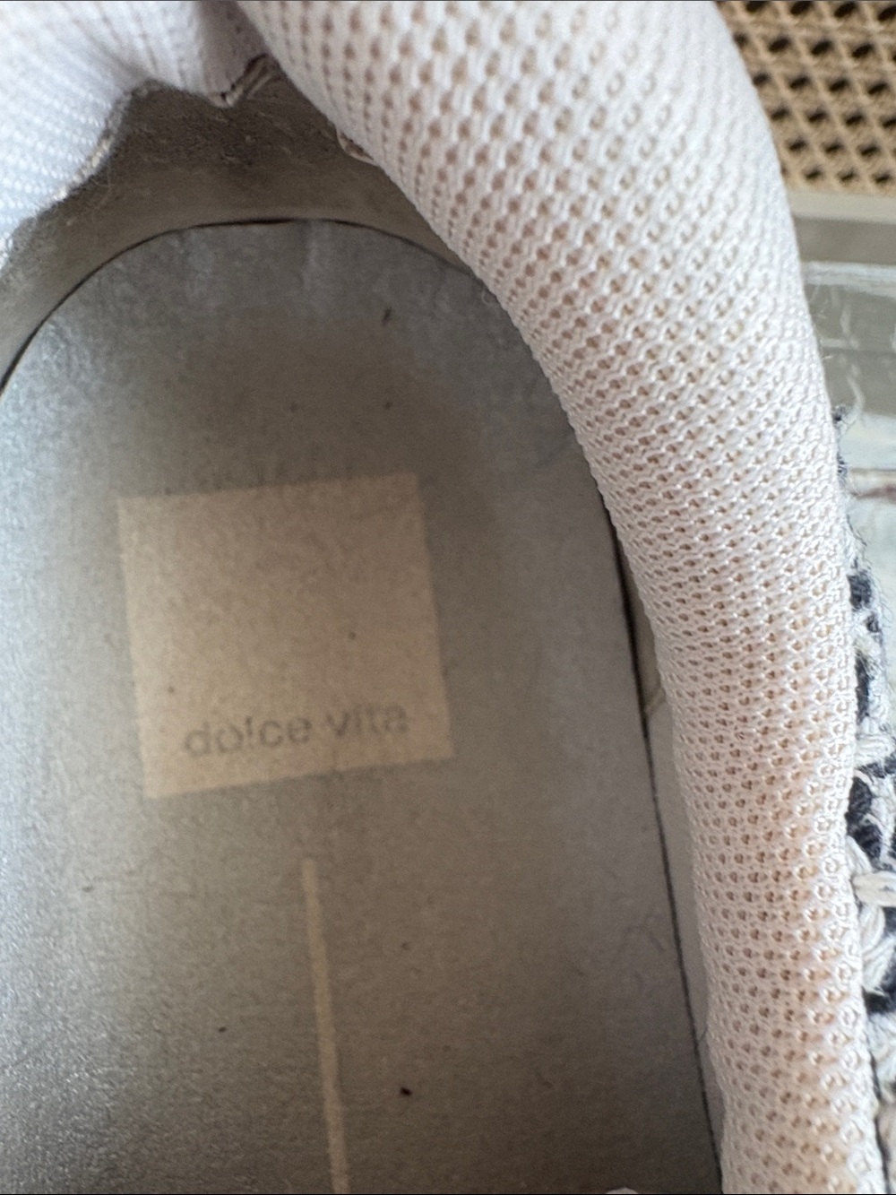 Dolce Vita Black and Cream Woven Platform Sneakers - Picture 2 of 8